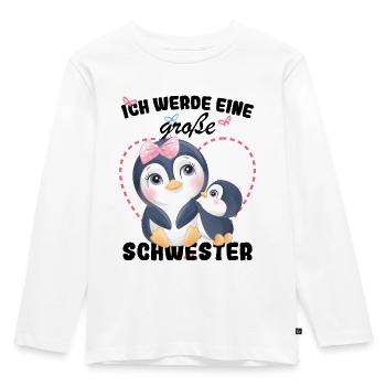 Ich Werde Eine Große Schwester 2025 - Kinder Premium Bio Langarmshirt - Weiß - Vorne - AI Model Kid Female (0cm)