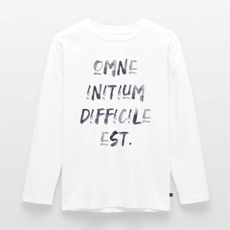 all beginning is difficult Latin quotation scripture Kids' Premium Longsleeve Shirt