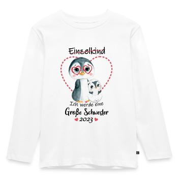 Ich Werde Eine Große Schwester 2023 - Kinder Premium Bio Langarmshirt - Weiß - Vorne - AI Model Kid Female (0cm)