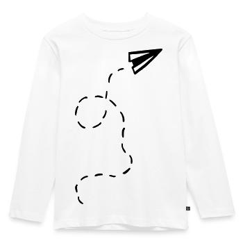 Papierflieger - Kinder Premium Bio Langarmshirt - Weiß - Vorne - AI Model Kid Female (0cm)