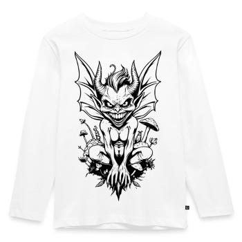 Forest Goblin – Keeper of the Secret Path - Kids' Premium Longsleeve Shirt - white - Front - AI Model Kid Female (0cm)