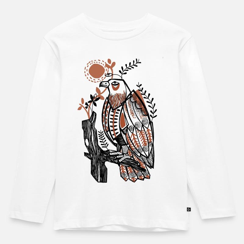 Eagle - Maglia a maniche lunghe ecologica premium per bambini - bianco