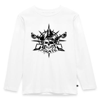 Pirat - Kinder Premium Bio Langarmshirt - Weiß - Vorne - AI Model Kid Female (0cm)