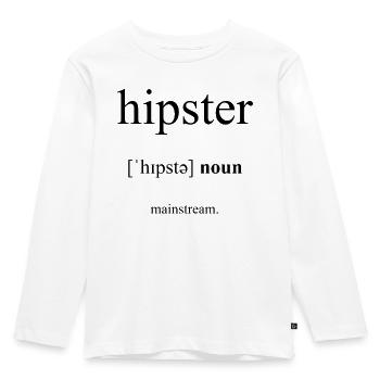 Hipster Definition Dictionary - Kinder Premium Bio Langarmshirt - Weiß - Vorne - AI Model Kid Female (0cm)