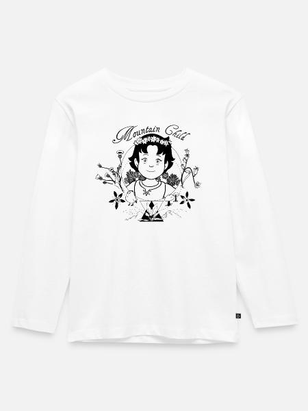 Heidi Mountain Child - Kinder Premium Bio Langarmshirt - Weiß
