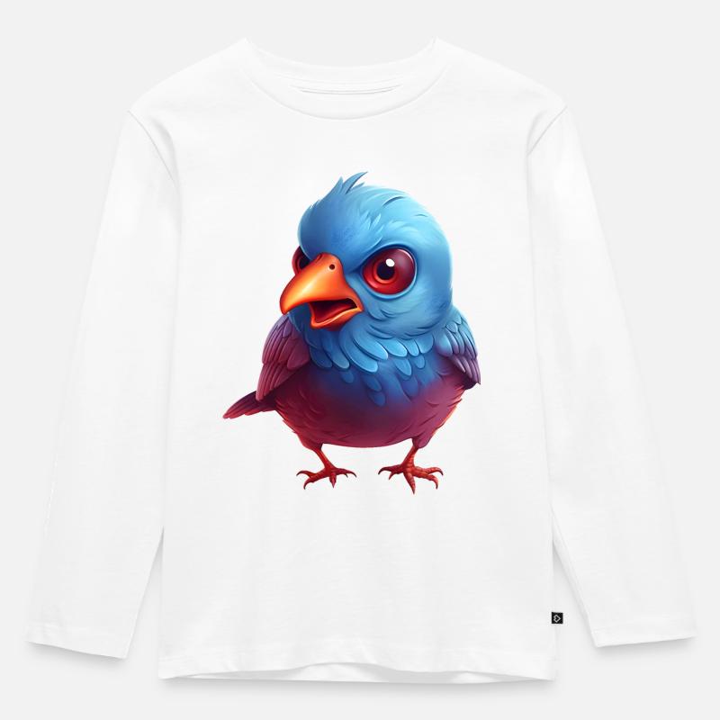 Ein skeptischer Blick, der begeistert - Kinder Premium Bio Langarmshirt - Weiß