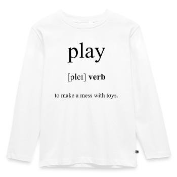 Play | spielen Definition Dictionary - Kinder Premium Bio Langarmshirt - Weiß - Vorne - AI Model Kid Female (0cm)