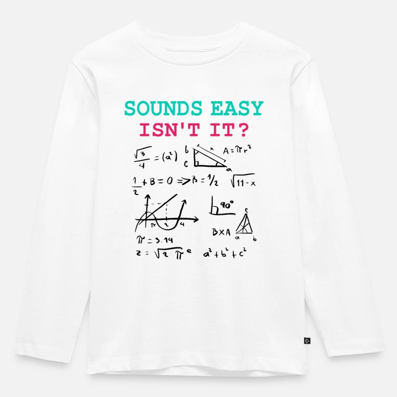 Funny Math Jokes, Physics and Math Formulas - Kids' Premium Longsleeve Shirt - white