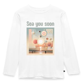 Bis bald am Meer - Kinder Premium Bio Langarmshirt - Weiß - Vorne - AI Model Kid Female (0cm)