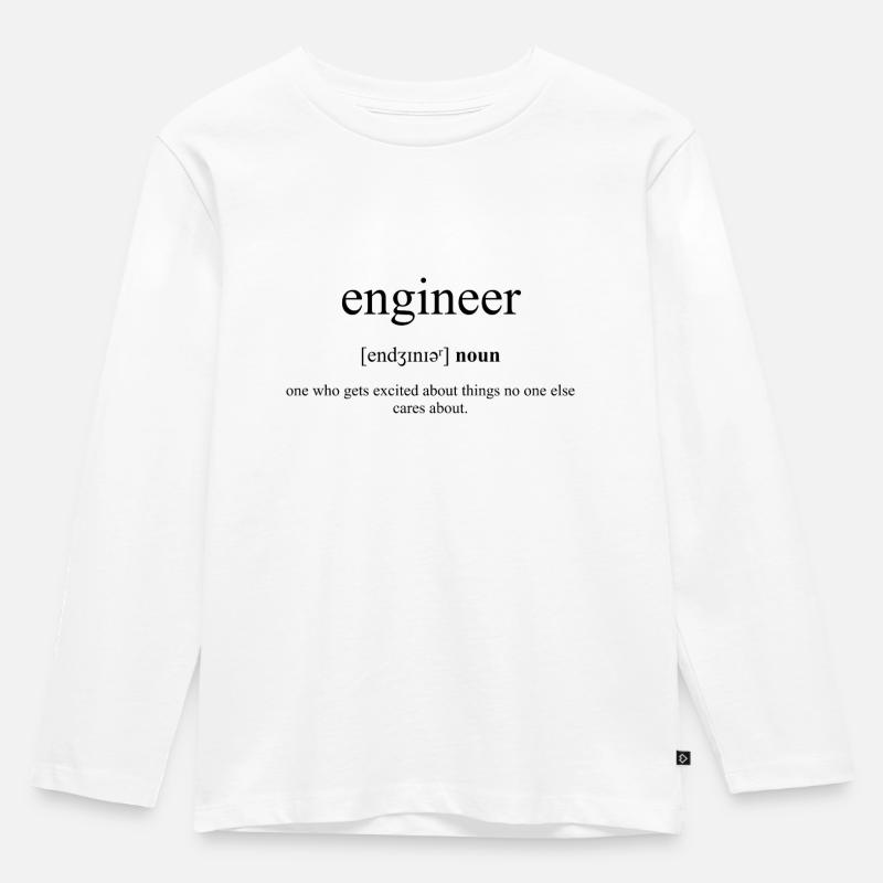Engineer (Ingenieur) | Definition Dictionary - Kinder Premium Bio Langarmshirt - Weiß