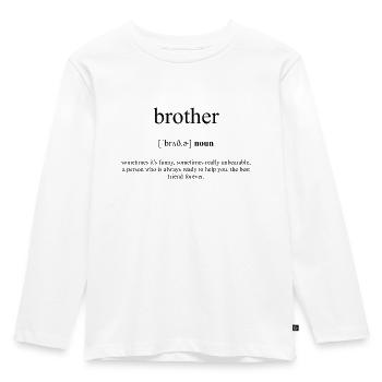 Brother (Bruder) Definition Dictionary - Kinder Premium Bio Langarmshirt - Weiß - Vorne - AI Model Kid Female (0cm)