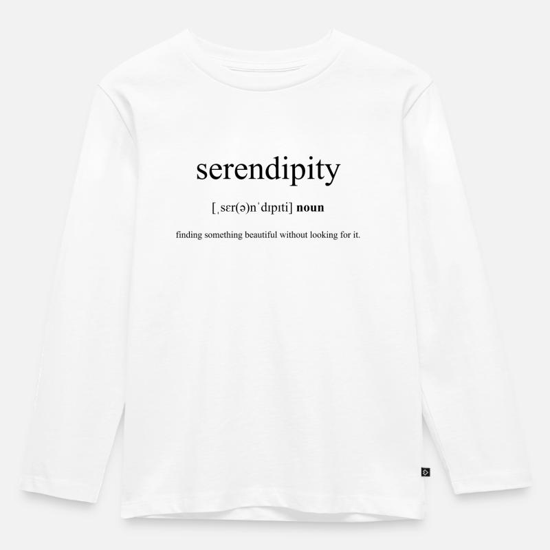 Serendipity (Entdeckung) Definition Dictionary - Kinder Premium Bio Langarmshirt - Weiß