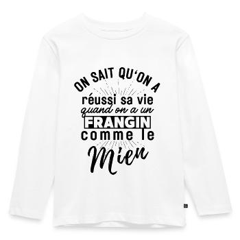 Cadeau pour un frère ou soeur - frangin famille - T-shirt manches longues Premium Enfant - blanc - Devant - AI Model Kid Female (0cm)