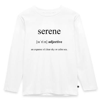 Serene Definition Dictionary - Kinder Premium Bio Langarmshirt - Weiß - Vorne - AI Model Kid Female (0cm)