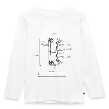 Compound bow description individual parts structure - Kids' Premium Longsleeve Shirt - white - Front - AI Model Kid Female (0cm)