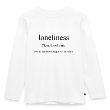 Loneliness | Einsamkeit Definition Dictionary - Kinder Premium Bio Langarmshirt - Weiß - Vorne - AI Model Kid Female (0cm)