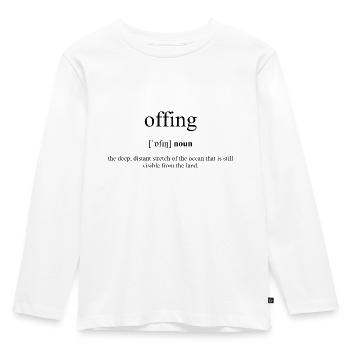 Offing Definition Dictionary - Kinder Premium Bio Langarmshirt - Weiß - Vorne - AI Model Kid Female (0cm)