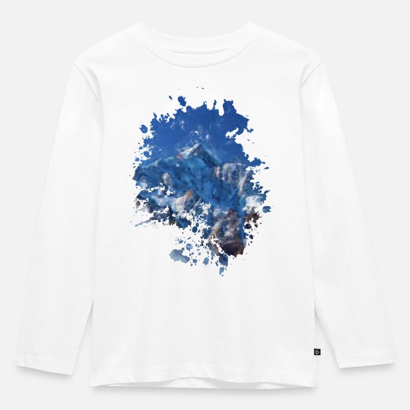 Berg - Kinder Premium Bio Langarmshirt - Weiß