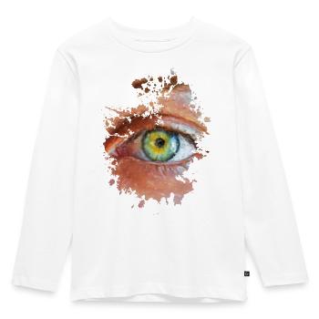 Auge - Kinder Premium Bio Langarmshirt - Weiß - Vorne - AI Model Kid Female (0cm)