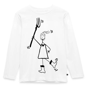Girl from the country pitchfork rubber boots - Kids' Premium Longsleeve Shirt - white - Front - AI Model Kid Female (0cm)