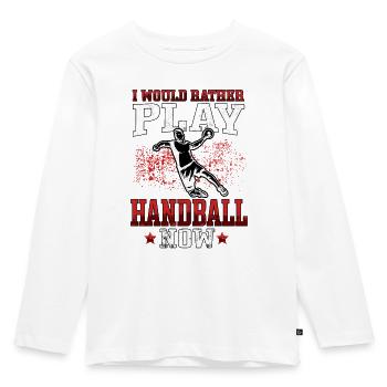 would rather play handball Handball player - Kids' Premium Longsleeve Shirt - white - Front - AI Model Kid Female (0cm)