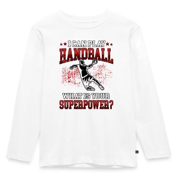 I can play Handball Handball Player Handball Player - Kids' Premium Longsleeve Shirt - white - Front - AI Model Kid Female (0cm)