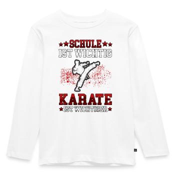 Karate wichtiger Karateka asiatischer Kampfsport - Kinder Premium Bio Langarmshirt - Weiß - Vorne - AI Model Kid Female (0cm)
