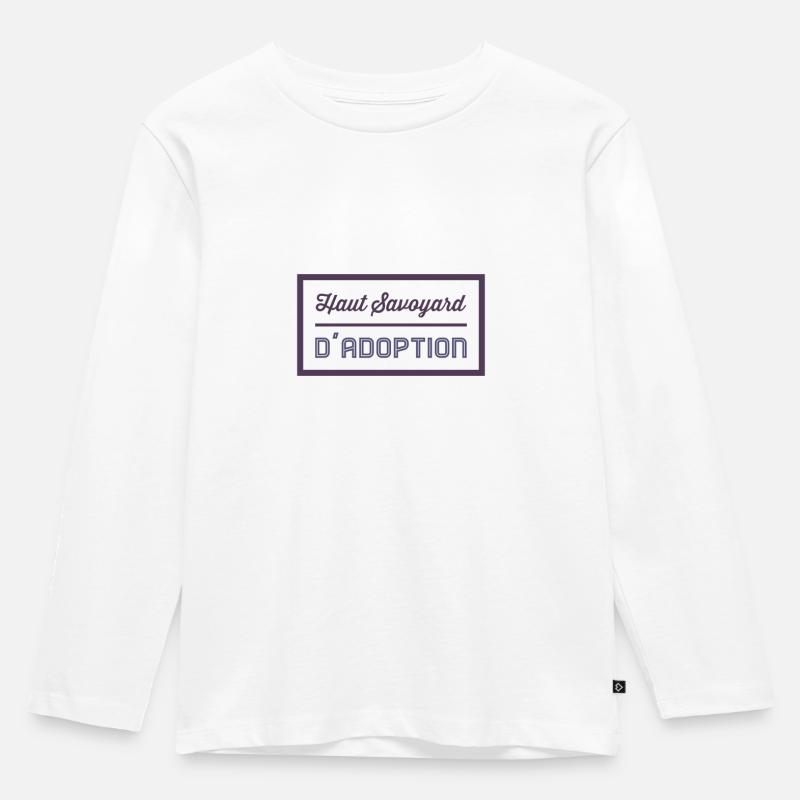 Hoher Savoyard d'Adoption - Kinder Premium Bio Langarmshirt - Weiß