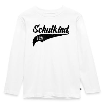 SCHULKIND 2024 - EINSCHULUNG - ERSTE KLASSE 2024 - Kinder Premium Bio Langarmshirt - Weiß - Vorne - AI Model Kid Female (0cm)