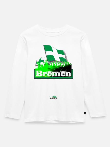 bremen - Kinder Premium Bio Langarmshirt - Weiß