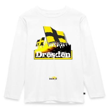 dresden - Kids' Premium Longsleeve Shirt - white - Front - AI Model Kid Female (0cm)