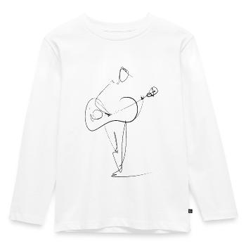 Gitarre - Kinder Premium Bio Langarmshirt - Weiß - Vorne - AI Model Kid Female (0cm)