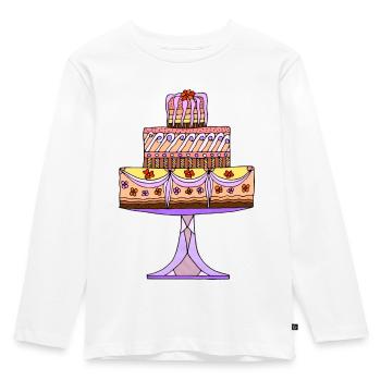 Pastel - Camiseta ecológica prémium de manga larga para niños - blanco - delante - AI Model Kid Female (0cm)