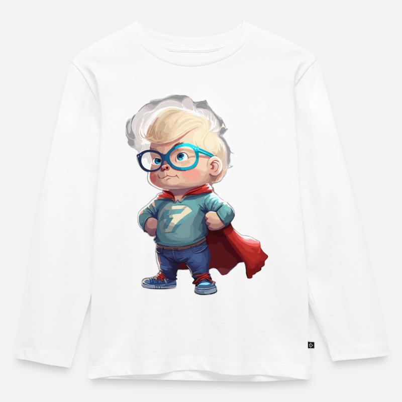 SuperKid - Kinder Premium Bio Langarmshirt - Weiß