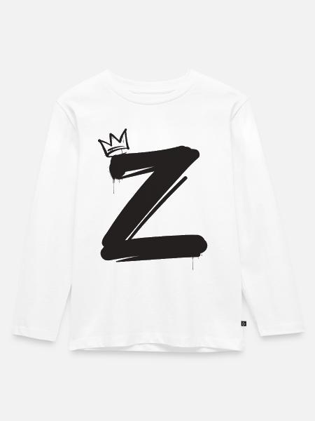 Z - Kinder Premium Bio Langarmshirt - Weiß