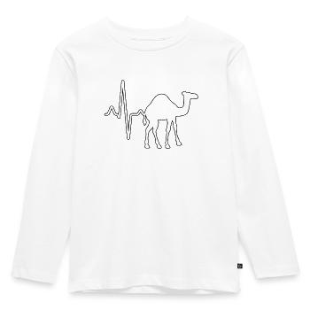 Battement de cœur dromadaire - T-shirt manches longues Premium Enfant - blanc - Devant - AI Model Kid Female (0cm)