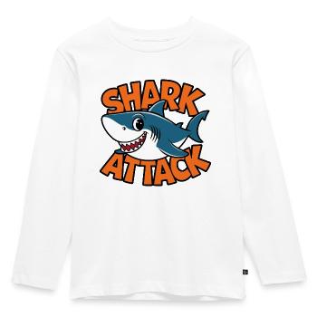 Drôle de requin Attaque de requin Amoureux de la mer - T-shirt manches longues Premium Enfant - blanc - Devant - AI Model Kid Female (0cm)