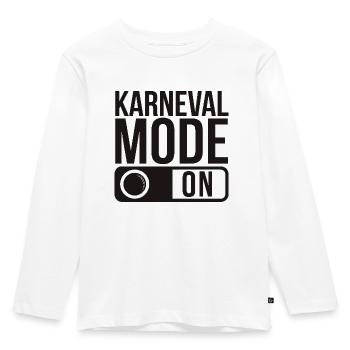 Karneval Mode On Fasching Fasnet - Kinder Premium Bio Langarmshirt - Weiß - Vorne - AI Model Kid Female (0cm)