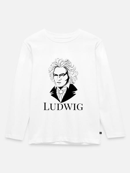 Ludwig van Beethoven - Kinder Premium Bio Langarmshirt - Weiß
