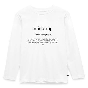 Mic Drop Definition Dictionary - Kinder Premium Bio Langarmshirt - Weiß - Vorne - AI Model Kid Female (0cm)