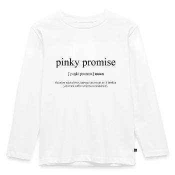 Pinky Promise Definition Dictionary - Kids' Premium Longsleeve Shirt - white - Front - AI Model Kid Female (0cm)