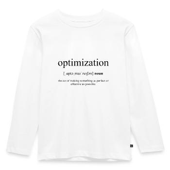 Optimization (Optimization) Definition Dictionary - Kids' Premium Longsleeve Shirt - white - Front - AI Model Kid Female (0cm)