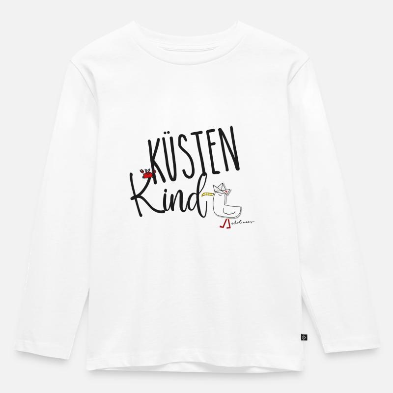 DatMööv Küstenkind - Kinder Premium Bio Langarmshirt - Weiß