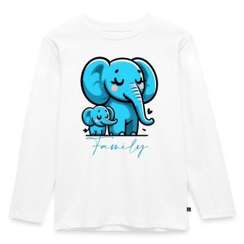 Elefanten - Kinder Premium Bio Langarmshirt - Weiß - Vorne - AI Model Kid Female (0cm)