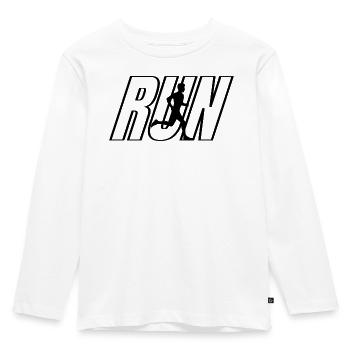 Run Man (joggeur, course, jogging, course, sport) - T-shirt manches longues Premium Enfant - blanc - Devant - AI Model Kid Female (0cm)