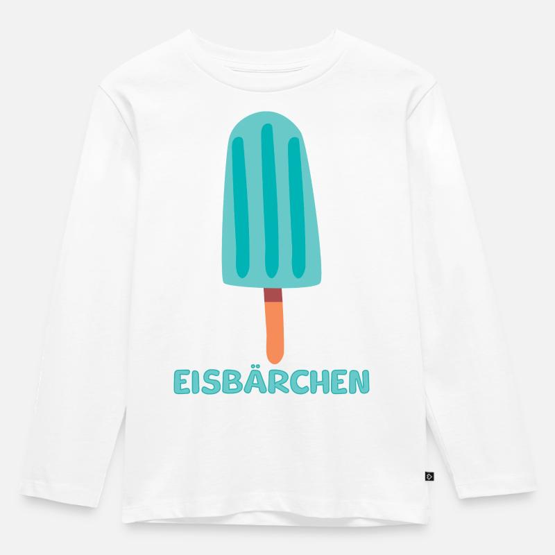 Eisbärchen Eis - Kinder Premium Bio Langarmshirt - Weiß