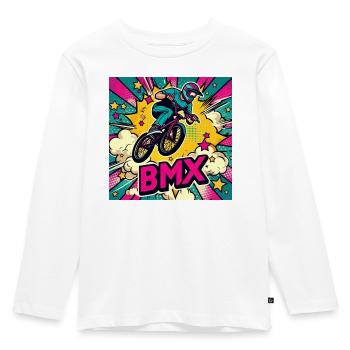 BMX Rad - Kinder Premium Bio Langarmshirt - Weiß - Vorne - AI Model Kid Female (0cm)