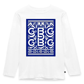 Blau Weiß GBG - Kinder Premium Bio Langarmshirt - Weiß - Vorne - AI Model Kid Female (0cm)