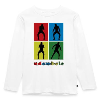 Ndombolo - Kinder Premium Bio Langarmshirt - Weiß - Vorne - AI Model Kid Female (0cm)