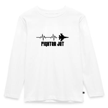 Heartbeat fighter jet - Kids' Premium Longsleeve Shirt - white - Front - AI Model Kid Female (0cm)